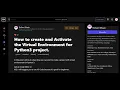 How to Create and Activate the Virtual Environment for Python 3 Project Code With ShriekDj