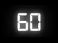 60 seconds countdown timer V1 No sound digital roll effect white black background 4K