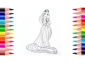 Coloring Pages Princess RAPUNZEL Disney Coloring Book Learn Colors