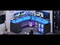 SEDETA 109 Inch L Shaped Gaming Desk with 4 Drawers Display Cabinet 2 Monitor Stands