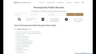 Pennsylvania Public Records Search Criminal Divorce Marriage Arrest and Court Records Online