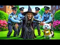 😱 OMG! ⚡ Heksenvrouw dringt het huis van het katje binnen 🧟 Maar de politie pakt haar!