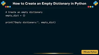 How to Create an Empty Dictionary in Python