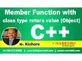 Member Function with class type return value Object C Tutorial Mr Kishore