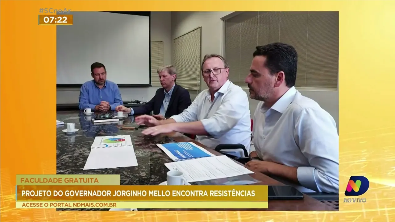 Governo de Jorginho Mello discute projeto de lei que cria faculdade gratuita no estado