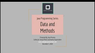 Coding with Java Lesson 2 - Data and Methods Part 1 Coding For Young Minds Coding Webinar