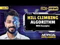 Lec-19 Hill Climbing Algorithm in Artificial Intelligence with Real Life Examples Heuristic Search