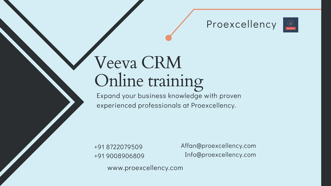 Veeva CRM Online Training and Corporate Training by a professional trainer with Proexcellency