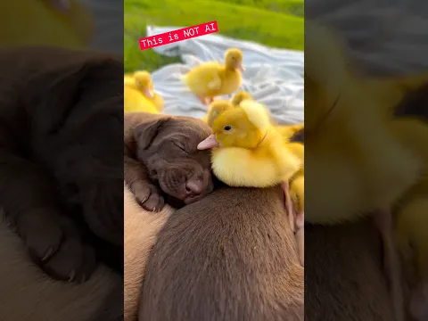 Duckies meet puppies #cute #love