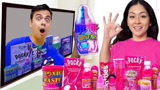 Download PINK VS BLUE FOOD CHALLENGE | EATING ONLY 1 COLOR SNACK IN 24 HOURS BY SWEEDEE MP3