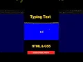 typing text animation html css