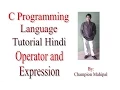 C Programming Language Tutorial Hindi 11 Operators and Expressions