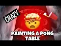 PAINTING A PONG TABLE STRAIGHT FREE HAND
