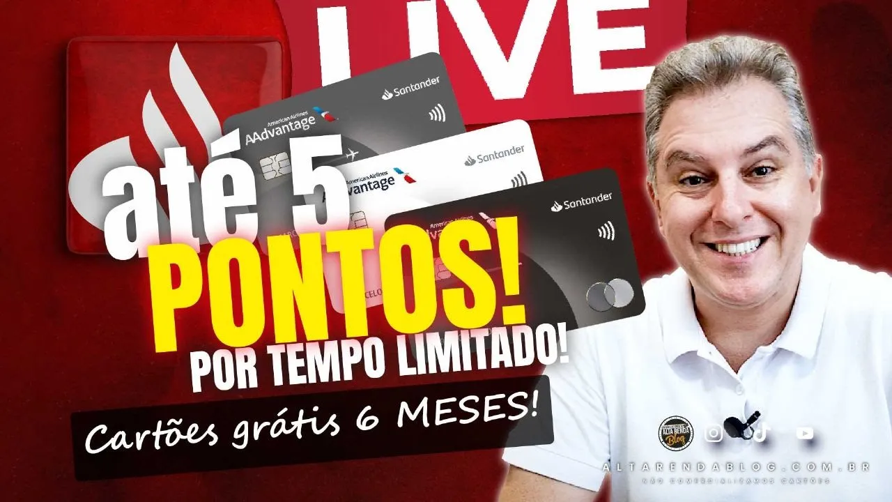 ????LIVE: CARTÃO GRÁTIS POR 6 MESES DO SANTANDER, ATÉ 5 PONTOS NOS CARTÕES PARTICIPANTES, AETERNUM BRA?