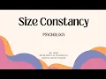 Size Constancy Psychology Emmert s law Euclid s law