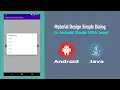 Material Design Simple Dialog in Android Studio With Java