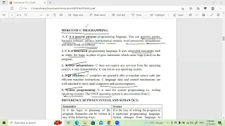 9 Introduction to C-Merits of C Programming Difference between Syntax and Semantics
