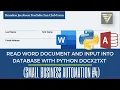 Read Word Doc Input Data into Access with Python Docx2txt Small Business Automation