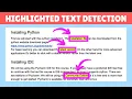 Highlighted Text Detection using OpenCV Python