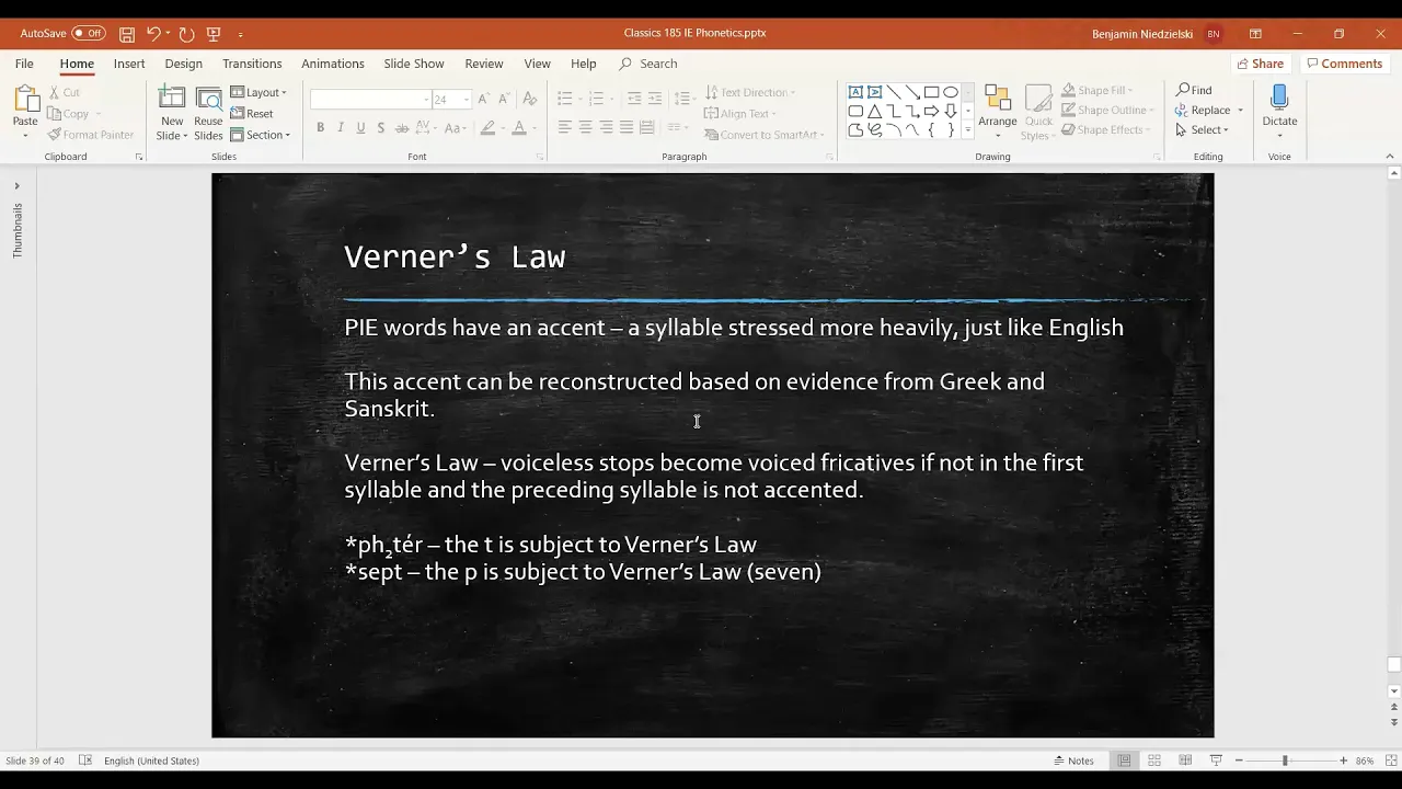Verner's Law
