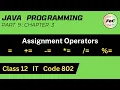 Java Class 12 Assignment Operators Unit 3 Information Technology IT Code 802