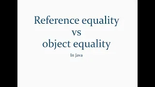 Reference vs Object equality - java