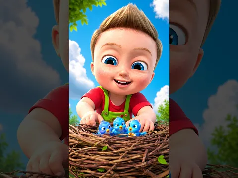 Helping Little Birds Makes Baby Happy! 🐦😊#Kindness #KidsCartoon #Animals #kidsshorts