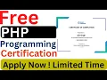 Free PHP Programming Certification PHP Programming Free PHP Certificate