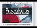 Dividing and Factoring Polynomials Section 2 1 11