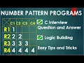 Number Pattern programs in C in Hindi C Interview Questions and Answers