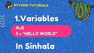 1 Variables in python Python 3 Programming Tutorials in Sinhala