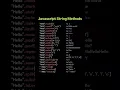 Javascript string methods js js