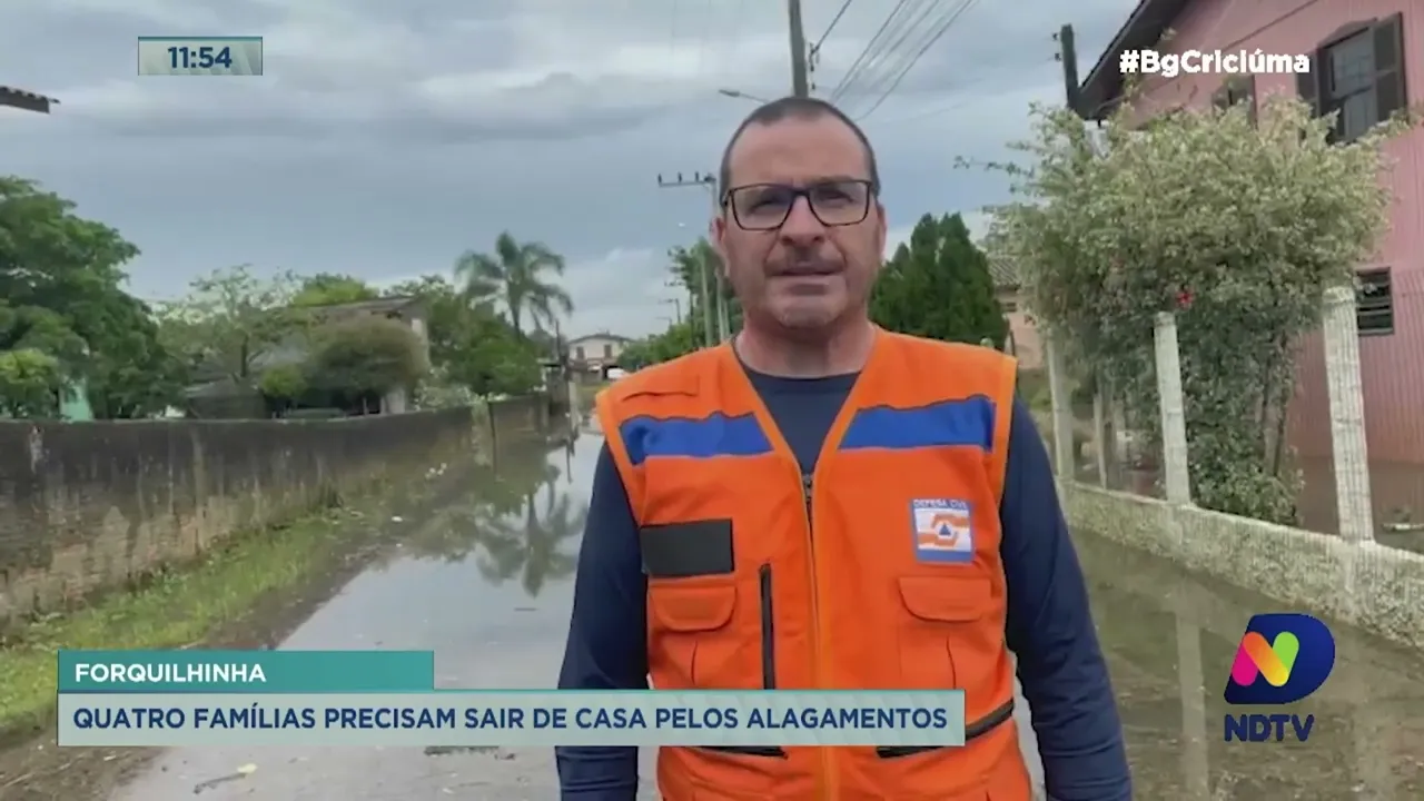 Quatro famílias precisam sair de casa pelos alagamentos em Forquilhinha