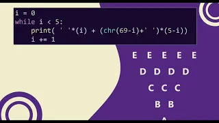 81 Alphabet Triangle Pattern without any pre-defined method using while loop in Python