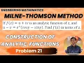 Milne Thomson Method Problem 21 Construction of Analytic Functions