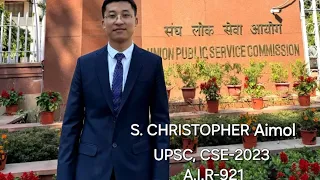 LIVE INTERVIEW|S CHRISTOPHER AIMOL A.I.R 921| UPSC, CSE-2023