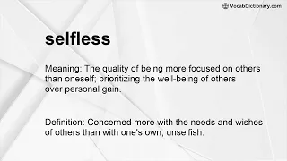 selfless Meaning