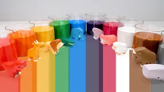 ¡Aprendamos los nombres de animales y colores en inglés y español! ¡Juguetes educativos para niños!