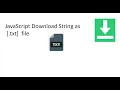 How to download String as txt file Easy Tutorial
