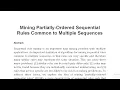 Mining Partially Ordered Sequential Rules Common to Multiple Sequences