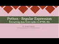 Regular Expression Extracting data from HTML Table