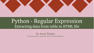 Regular Expression Extracting data from HTML Table