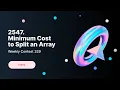 Minimum Cost to Split an Array - LeetCode Weekly 329