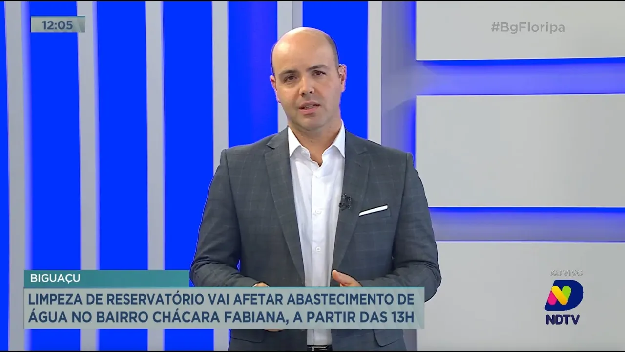 Limpeza de reservatório afeta abastecimento de água no bairro Chácara Fabiana, em Biguaçu