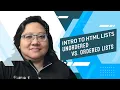 Coding for Beginners HTML Basics Lists Unordered vs Ordered