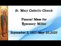 Rosemary Miller Funeral May 26 2020