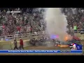 Car bursts into flames at Utah demolition derby