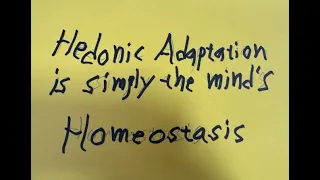 22 Sep 2025 Hedonic Adaption is simply the minds Homeostasis