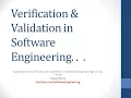 verification and validation in software testing
