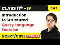 Introduction to Structured Query Language - Exercise Class 11 Informatics Practices Chapter 8